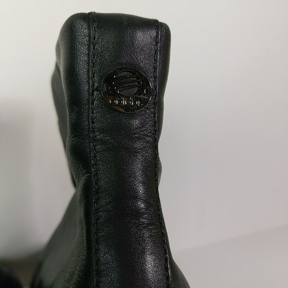 Adidas Black Leather Wedge Heel Bootie Ankle Boot Women Size 7.5 Pull On - Picture 6 of 9